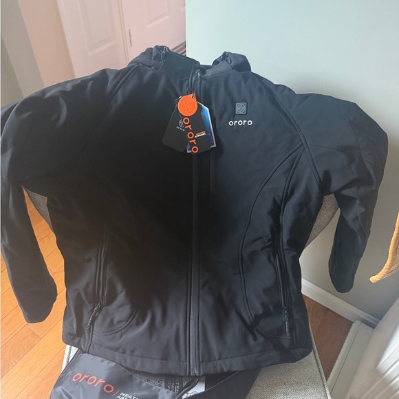 NWT ORORO Women’s Heated Jacket L • Battery Powered • 3-Zone Classic Black